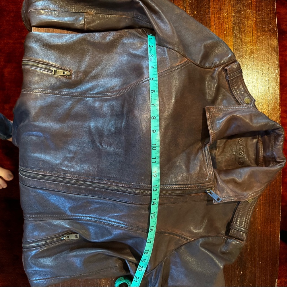 Women’s Orvis Rich Brown Leather Jacket Size L (12-14) - Picture 9 of 12